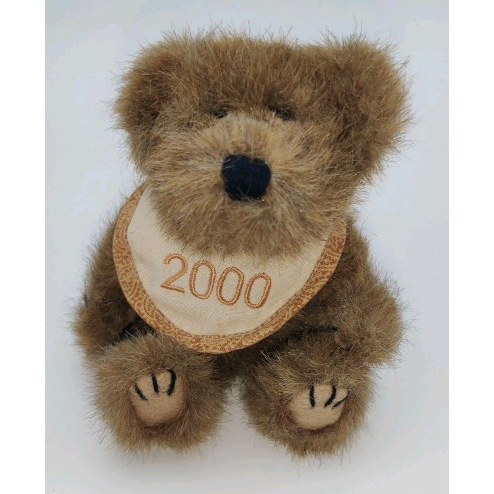 Boyds Bears Baby Bear with 2000 Bib Small 6" Jointed Brown Vintage J. B. Bean